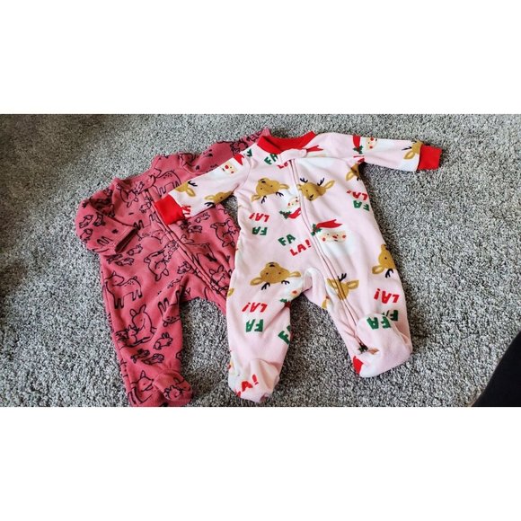 Carter's One Pieces Carters 3 Months 2 Fleece Onesies 3 Months 2d